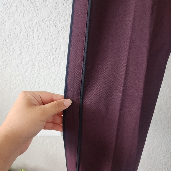 Vince Wool Burgundy Slim Trouser Pants Contemporary Business Casual Modest 8 - Picture 5 of 13